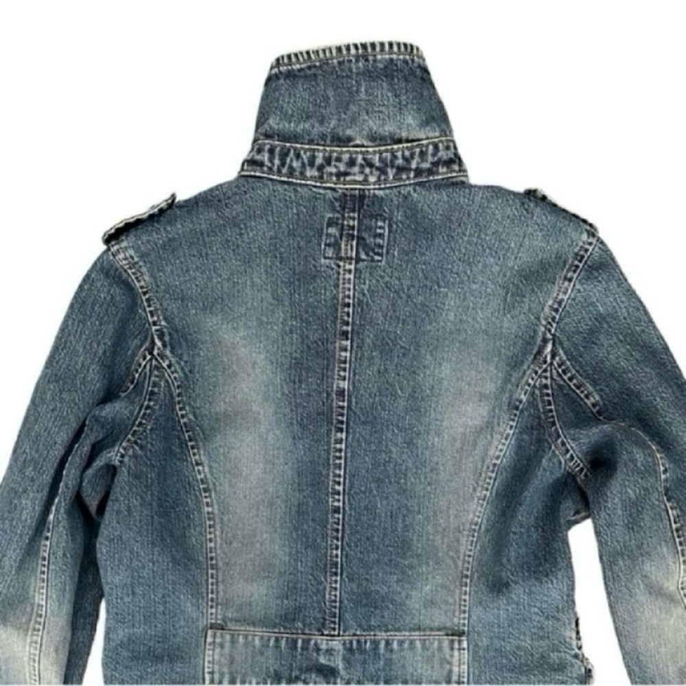 Vintage Early 2000s Cargo Pocket Denim Jean Jacket Women's Size L - Picture 5 of 10